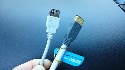 SUPRA Cables社製USBケーブルと一般的なUSBとの比較